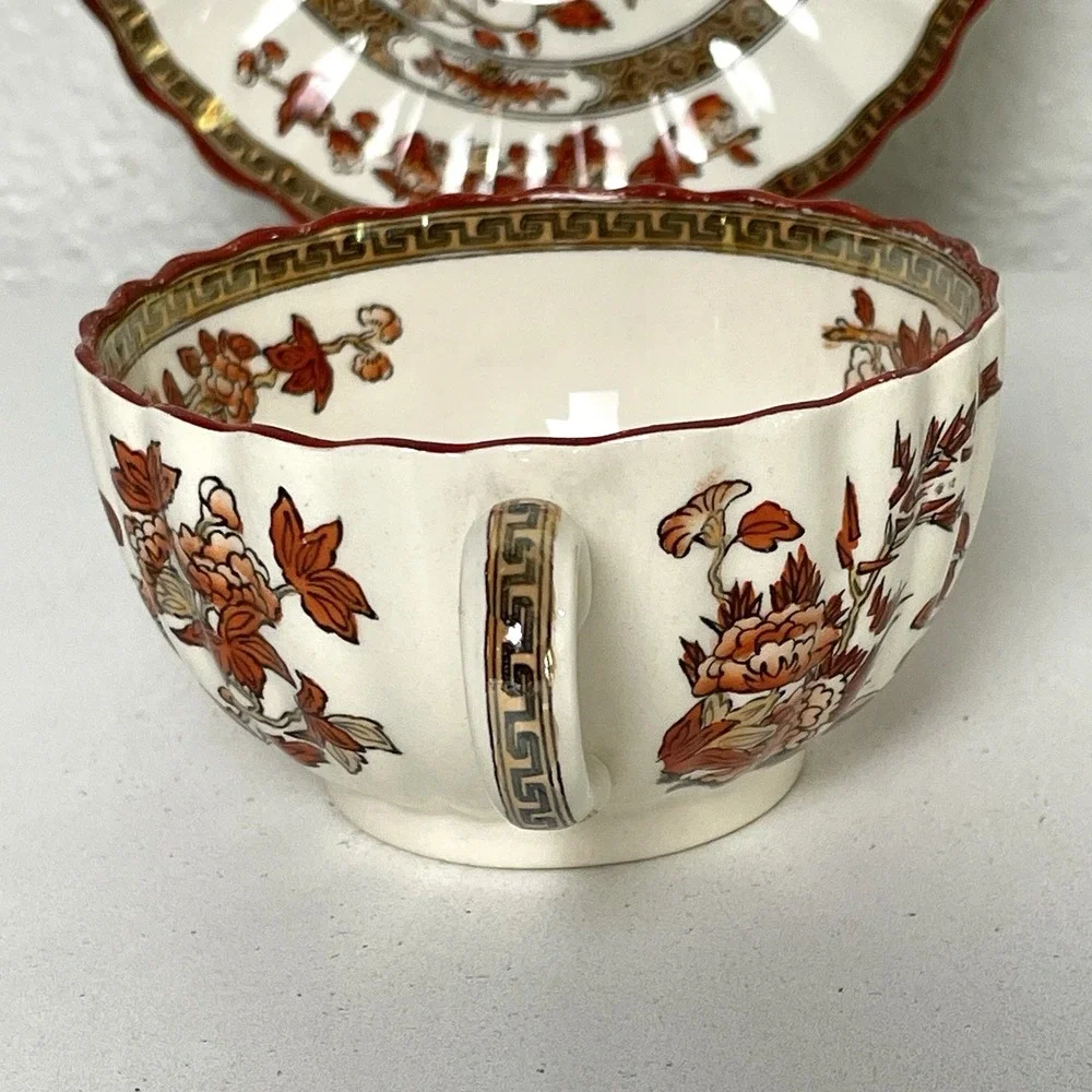 Vintage Copeland Spode India Tree Porcelain Teacup Saucer England 6 oz